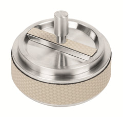 Scirocco Revolving Leather-Covered Stainless Steel Ashtray