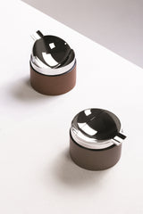Colorado Chrome Plated Brass Ashtray With Leather Band