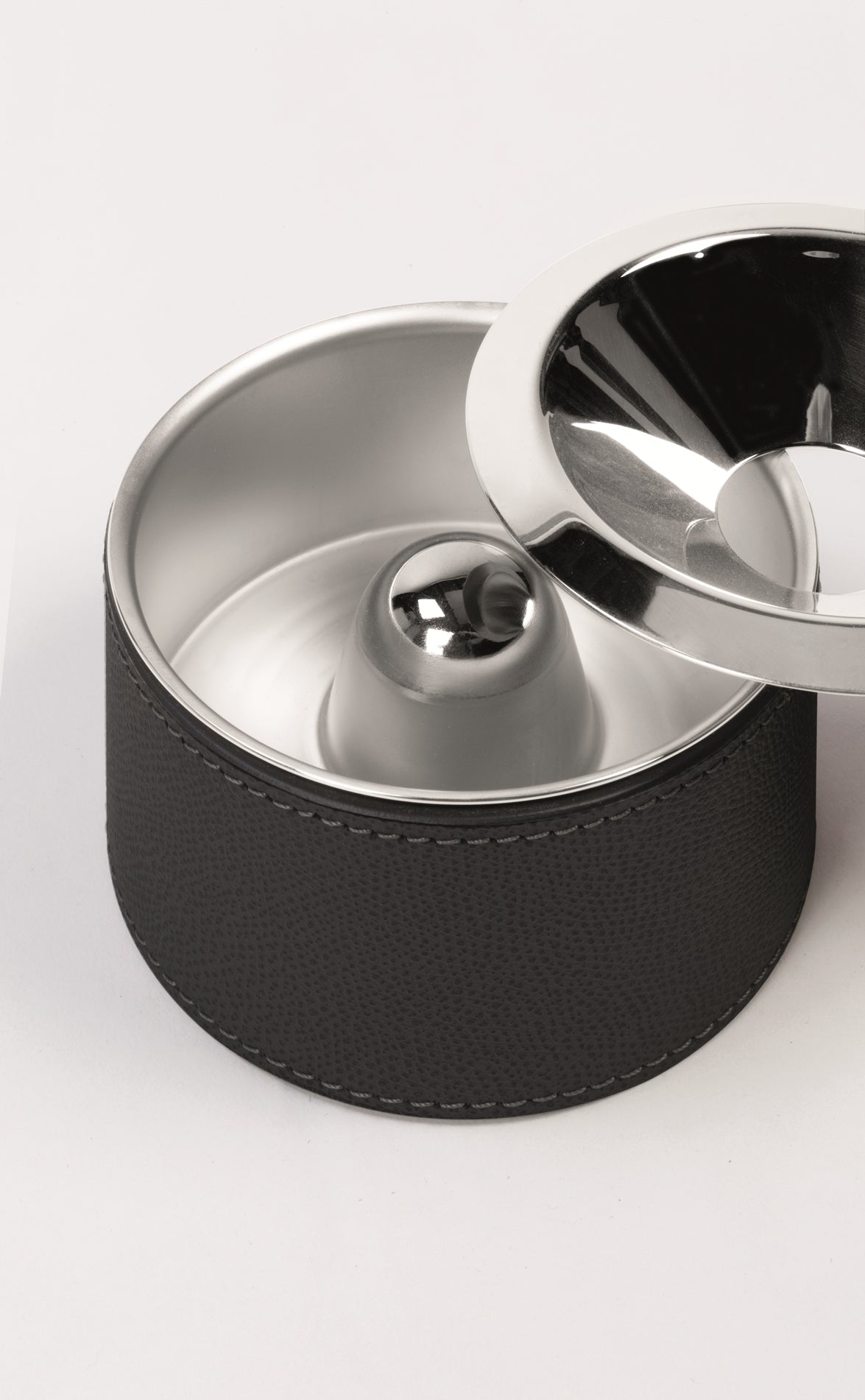 Giobagnara Lotus Leather-Covered Stainless Steel Ashtray | Luxury Cigar and Smoking Accessories, Sophisticated Tabletop Decor & Gift Items | 2Jour Concierge, #1 luxury high-end gift & lifestyle shop
