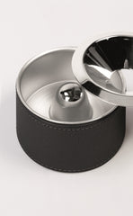 Lotus Leather-Covered Stainless Steel Ashtray