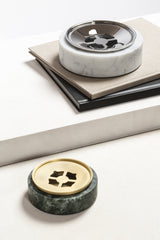 Clan Marble Ashtray Withe Removable Brass Inner