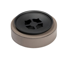 Clan Leather-Covered Wood Ashtray With Removable Brass Inner Regular