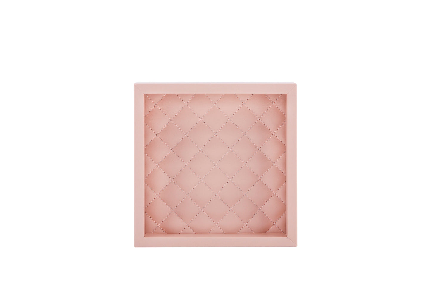 Febe Leather Quilted Diamonds Valet Tray Square