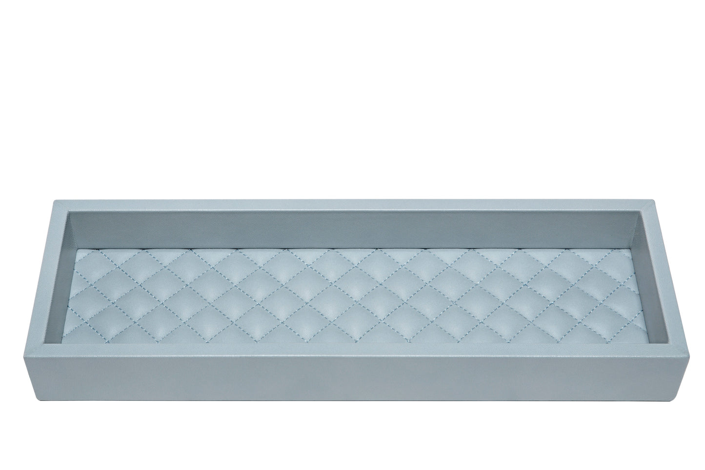 Febe Diamonds Leather Valet Tray Long Rectangular