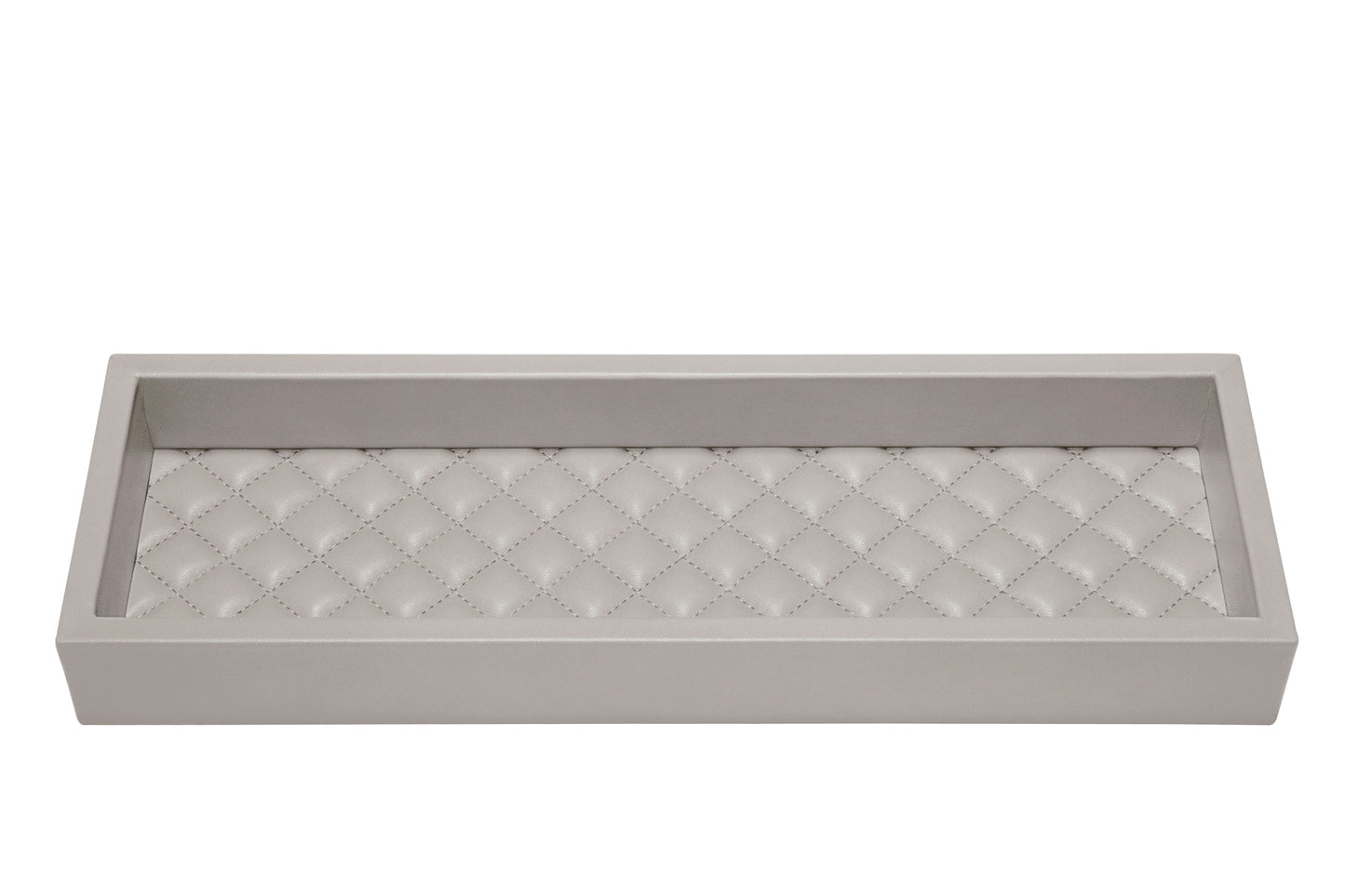 Febe Diamonds Leather Valet Tray Long Rectangular