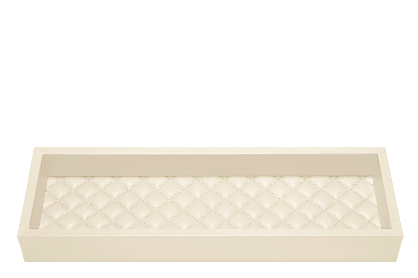 Febe Diamonds Leather Valet Tray Long Rectangular