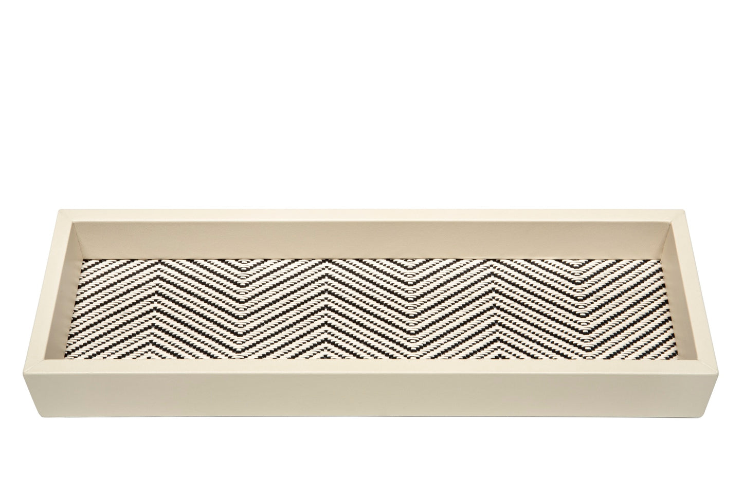 Riviere Febe Waxed Cotton | Valet Trays: Leather trays with herringbone waxed cotton lining, available in square and rectangular shapes | Decor / Valet Trays | 2Jour Concierge, your luxury lifestyle shop | luxury interiors, home organization, refined lifestyle, designer accessories