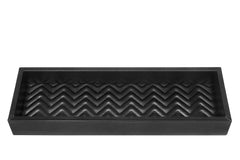 Febe Herringbone Leather Valet Tray Long Rectangular