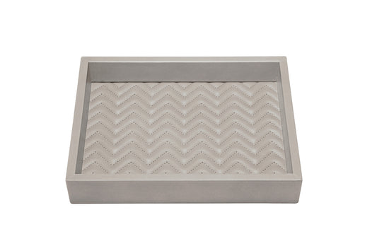 Riviere Febe Herringbone Rectangular Valet Tray | Leather Tray | Quilted Herringbone Padded Lining | Ideal for Yacht Decor | Available at 2Jour Concierge, #1 luxury high-end gift & lifestyle shop
