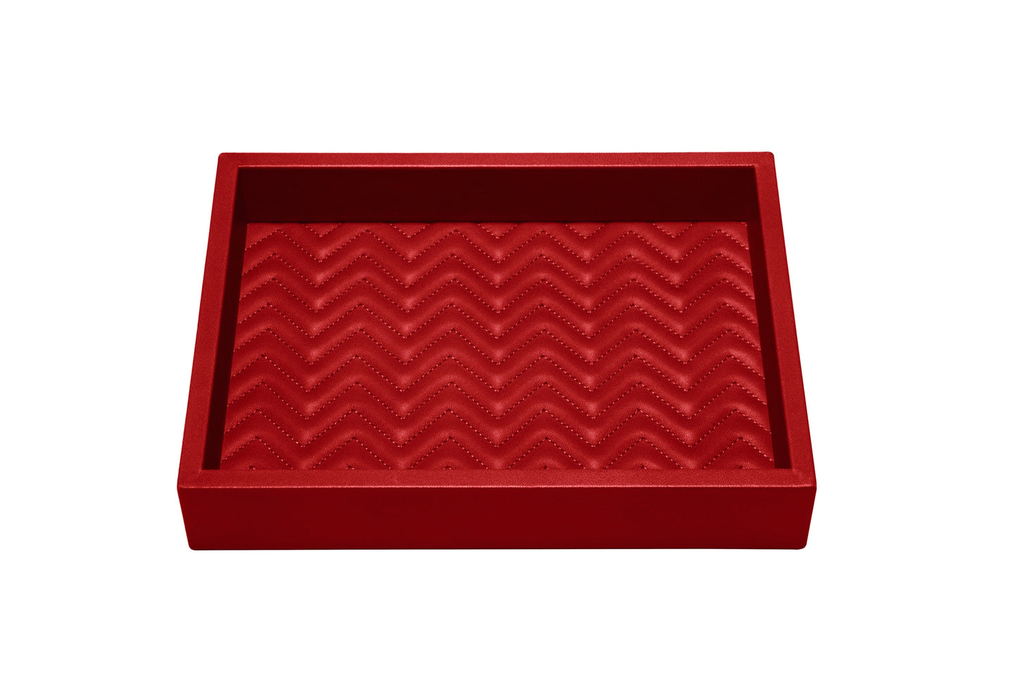 Riviere Febe Herringbone Rectangular Valet Tray | Leather Tray | Quilted Herringbone Padded Lining | Ideal for Yacht Decor | Available at 2Jour Concierge, #1 luxury high-end gift & lifestyle shop