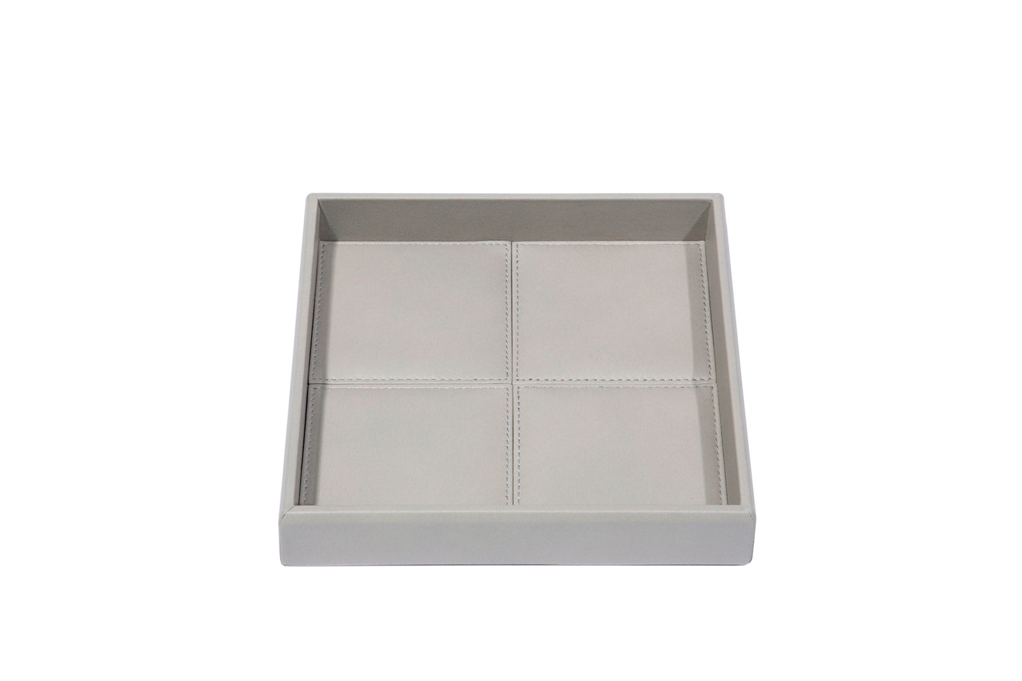 Riviere Eva Classic Leather Square Valet Tray | Stitched Padded Lining | Elegant Addition to Yacht Decor | Available at 2Jour Concierge, #1 luxury high-end gift & lifestyle shop