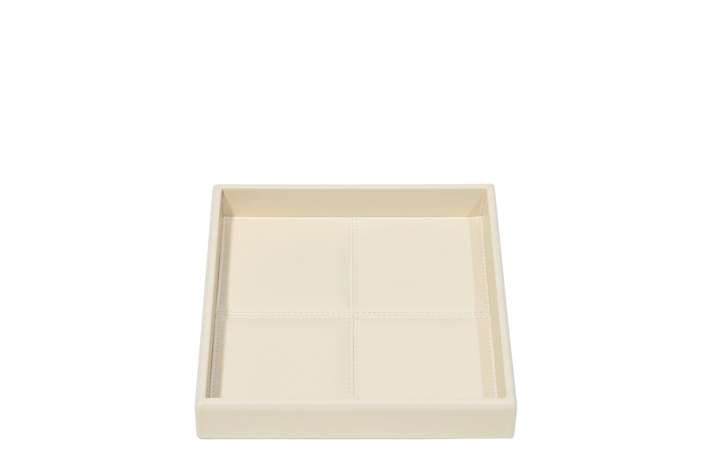 Riviere Eva Classic Leather Square Valet Tray | Stitched Padded Lining | Elegant Addition to Yacht Decor | Available at 2Jour Concierge, #1 luxury high-end gift & lifestyle shop