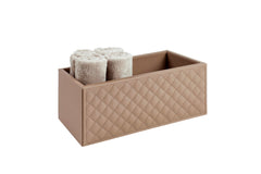 Scilla Quilted Diamonds Leather Storage Basket Rectangular
