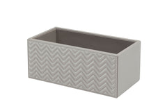 Scilla Quilted Herringbone Leather Storage Basket Rectangular
