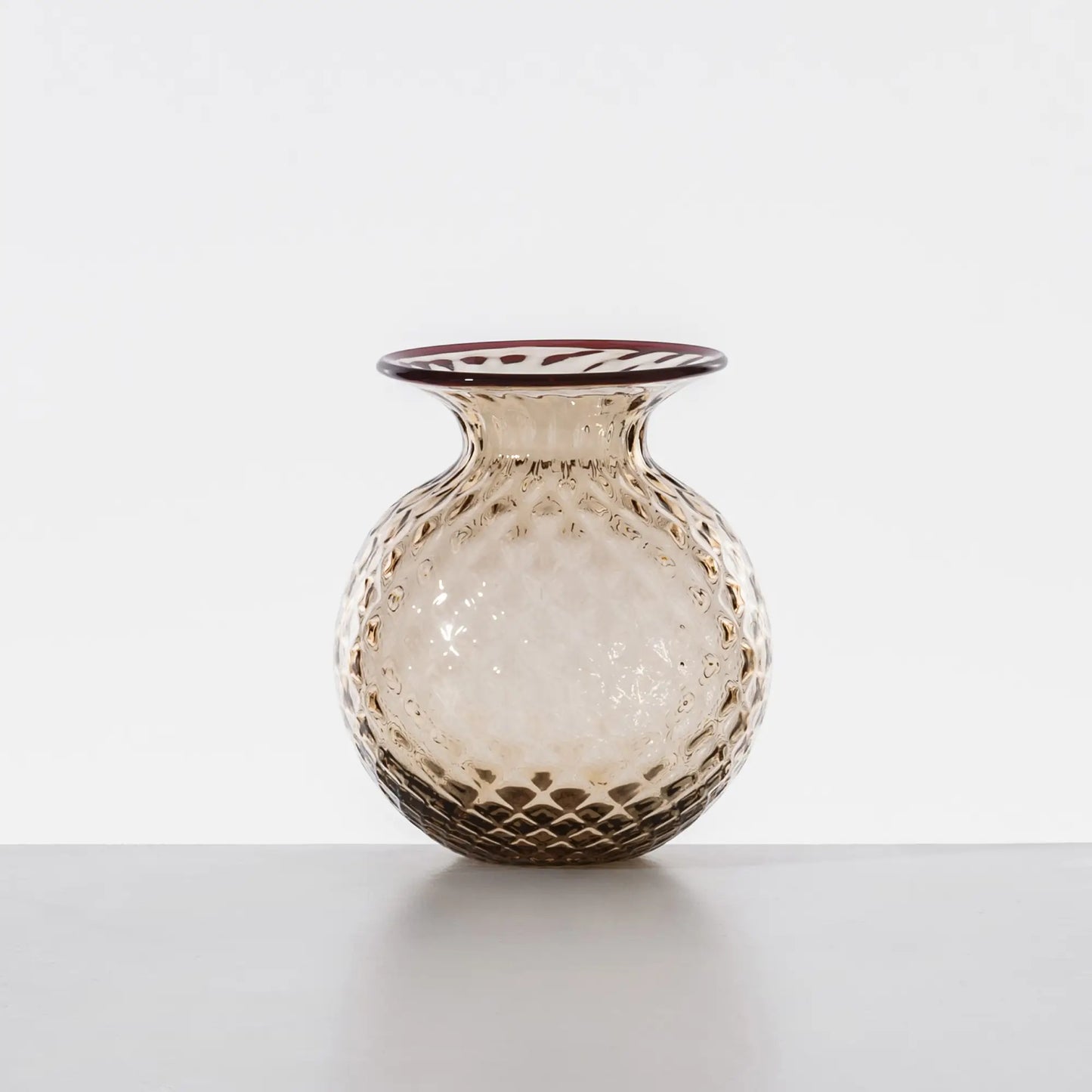 Balloton Fiori Murano Glass Vase, Moka