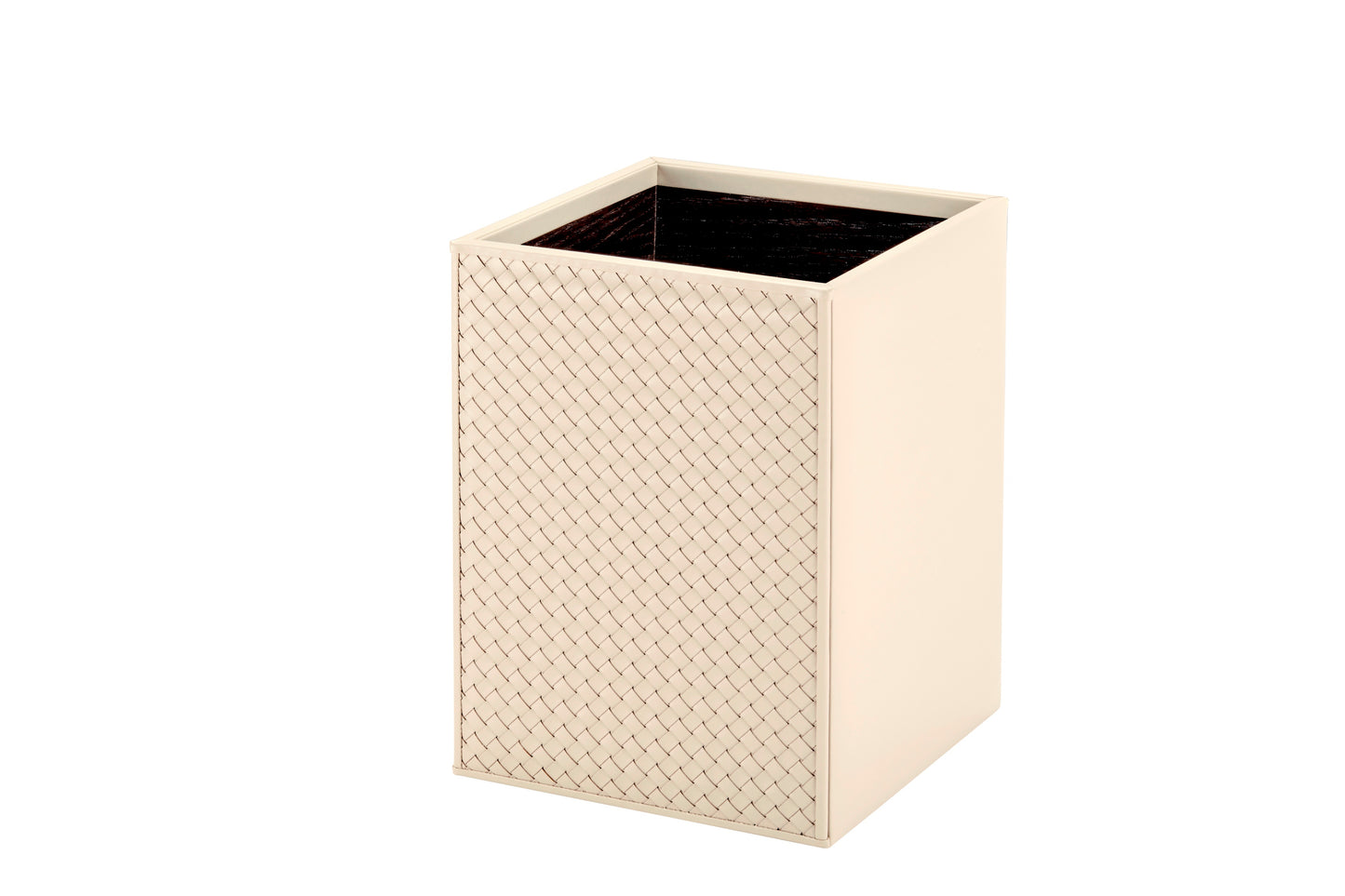 Riviere Ivo Handwoven Leather-Covered Wastepaper Bin | Exquisite Craftsmanship and Design | Elevate Your Workspace with Luxury and Style | Available at 2Jour Concierge, #1 luxury high-end gift & lifestyle shop
