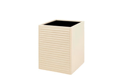 Ivo Lines Quilted Leather-Covered Wood Wastepaper Bin