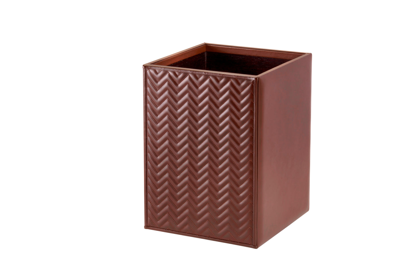 Riviere Ivo Herringbone Leather Wastepaper Bin | Luxury Home Accessories, Elegant Waste Disposal & Decorative Items | 2Jour Concierge, #1 luxury high-end gift & lifestyle shop