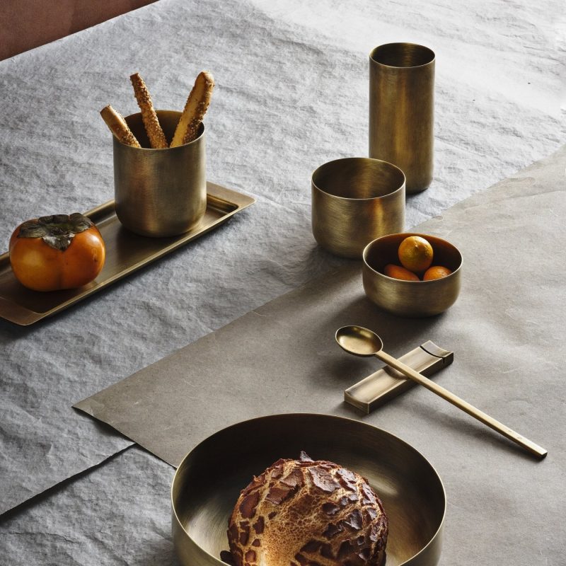 Zanetto New York Burnished Brass Small Bowl with Beeswax Coating and Smooth Matte Finish | Small Bowl: Burnished brass bowl with beeswax coating and smooth matte finish, perfect for serving nuts, olives or condiments with warm contemporary elegance | Tableware & Serveware / Bowls | 2Jour Concierge, your luxury lifestyle shop