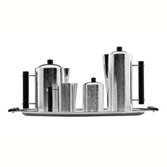 Ebony Metal Sugar Jar: Silver Alloy with Hand-Hammered Finish and Ebony Wood Details