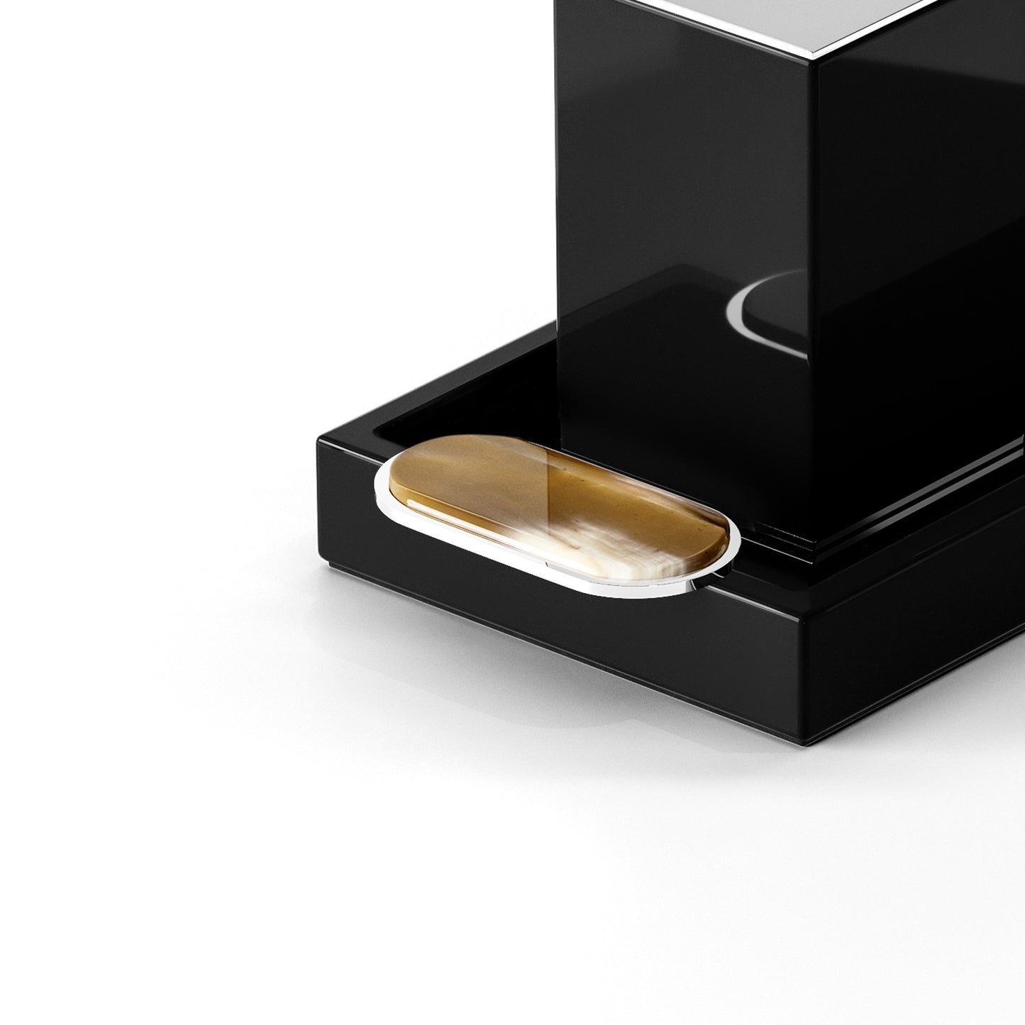 Arcahorn Argentella Toothbrush Holder | Wood with Lacquered Black Gloss Finish | Chromed Brass Detail | Elegant Bathroom Accessory | Perfect for Yacht Decor | Explore a Range of Luxury Home Accessories at 2Jour Concierge, #1 luxury high-end gift & lifestyle shop