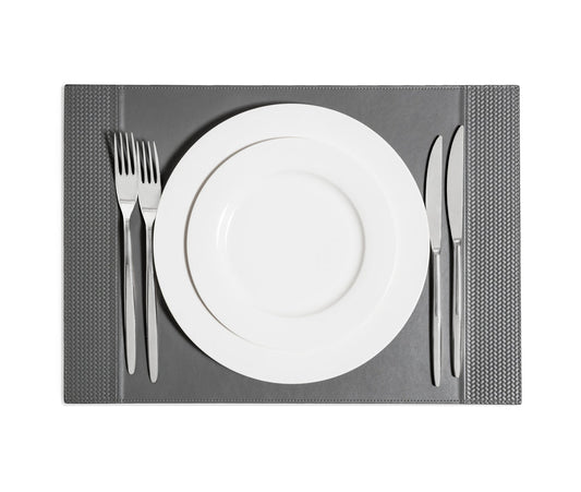 Leather Placemat Rectangular w Handwoven Leather Side Bands