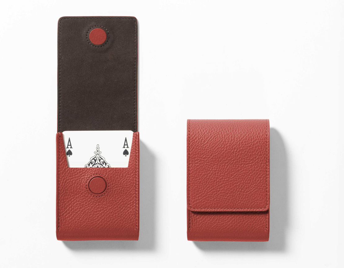 Pochette en cuir pour cartes à jouer Poltrona Frau