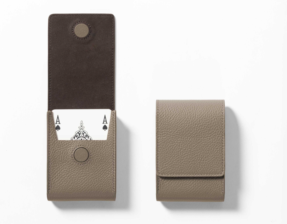 Pochette en cuir pour cartes à jouer Poltrona Frau