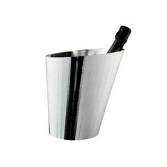 Vie Silver-Plated Metal Champagne Bucket with Textured Shiny Finish