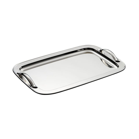 Italia Metal Tray by Zanetto | Smooth texture with shiny finish | Silver-plated | Available with or without handles | Shapes: oval, square, rectangular | Home Decor and Serveware | 2Jour Concierge, your luxury lifestyle shop