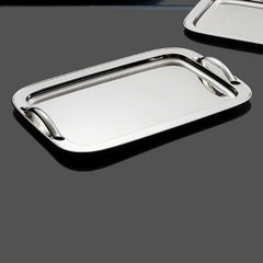 Italia Smooth Texture Metal Tray Rectangular w Handles