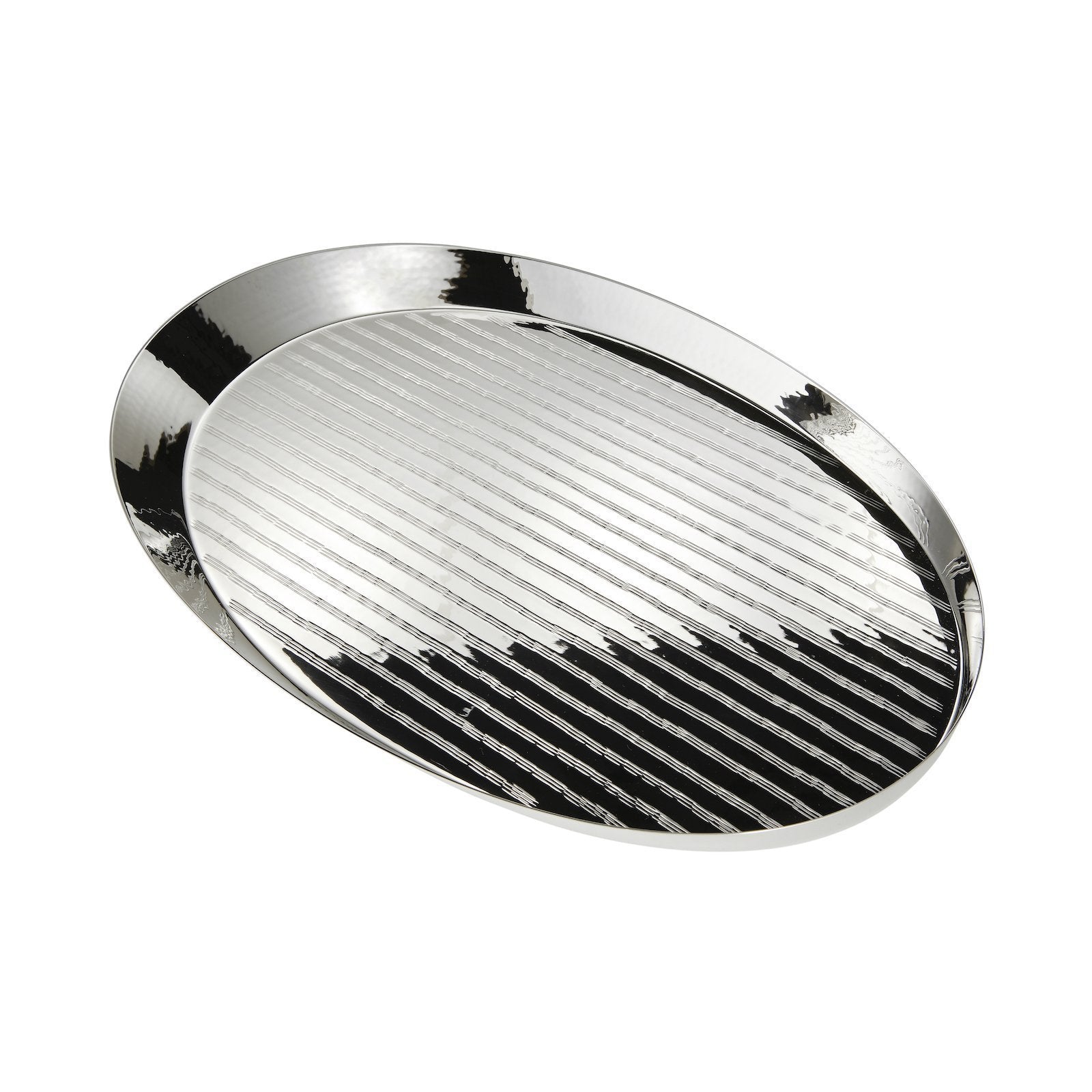 Vie Metal Tray Oval by Zanetto | Shiny finish | Silver-plated | Home Decor and Serveware | 2Jour Concierge, your luxury lifestyle shop