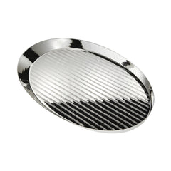 Vie Metal Tray Oval w Shiny Silver-Plated Finish