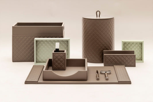 Celio Diamonds Leather Desk Set | Riviere