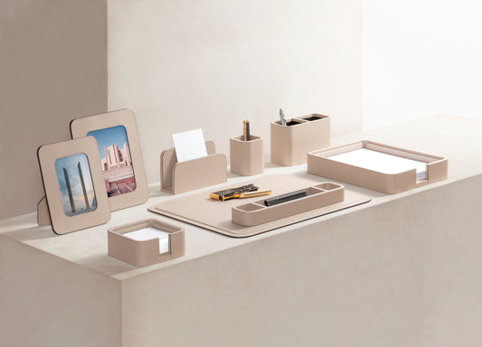 Polo Leather-Covered Wooden Desk Set | Giobagnara