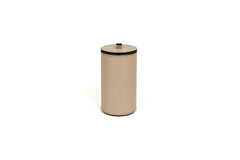 Poseidon Leather-Covered Bathroom Box, Round with Lid