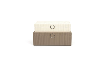 Prestige Leather-Covered Wood Jewellery Box with Suede Lining