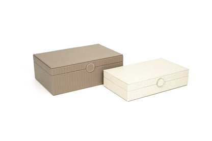 Prestige Leather-Covered Wood Jewellery Box with Suede Lining
