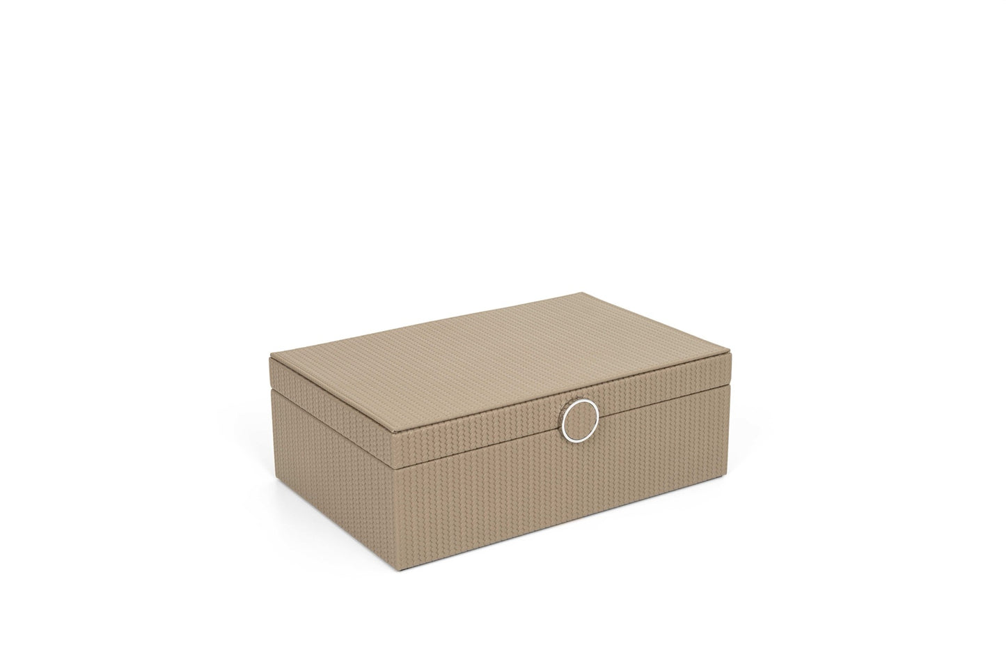 Prestige Leather-Covered Wood Jewellery Box with Suede Lining
