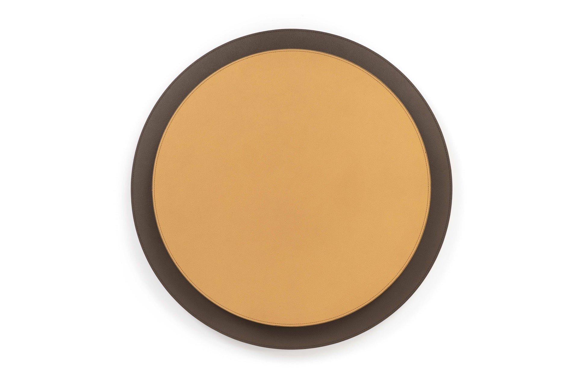 Pinetti Lazy Susan | Leather Revolving Tray: Leather-covered rotating tray with non-slip base, available in multiple diameters for refined serving and tabletop styling | Tabletop & Bar / Trays | 2Jour Concierge, your luxury lifestyle shop | luxury interiors, refined dining, elegant serving accessories, boutique hotels, yacht décor, contemporary entertaining, hospitality décor, office décor