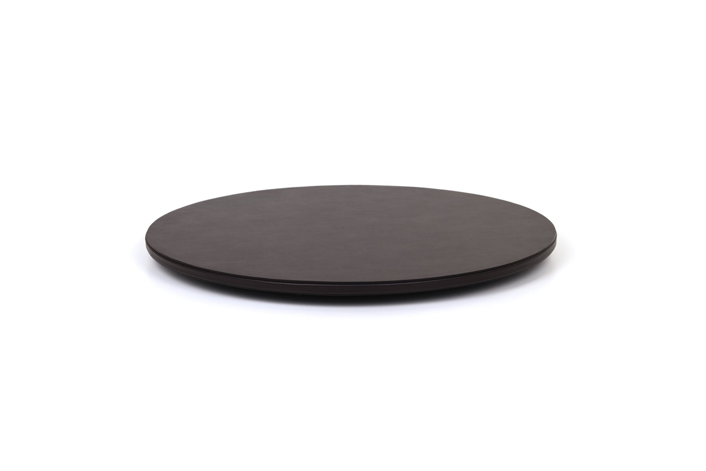 Pinetti Lazy Susan | Leather Revolving Tray: Leather-covered rotating tray with non-slip base, available in multiple diameters for refined serving and tabletop styling | Tabletop & Bar / Trays | 2Jour Concierge, your luxury lifestyle shop | luxury interiors, refined dining, elegant serving accessories, boutique hotels, yacht décor, contemporary entertaining, hospitality décor, office décor