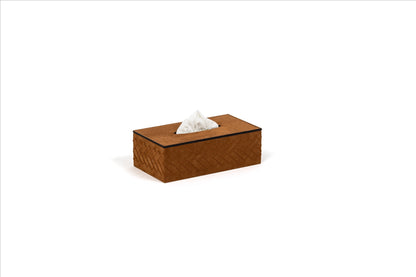 Pinetti Lily | Embroidered Leather Tissue Box: Soft leather construction with tone-on-tone embroidery and magnetic lid closure, available in different shapes | Living Room / Accessories | 2Jour Concierge, your luxury lifestyle shop | luxury interiors, refined living, elegant home accessories, boutique hotels, bathroom décor, yacht décor, office décor, hospitality décor