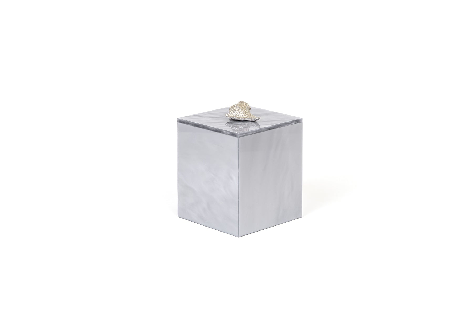 Pinetti Bea square box | Part of the Bea bathroom set | Made in resin, available in cream, taupe, coffee, and light grey | Chrome or gold finish | A stylish storage solution for small bathroom essentials | Bathroom storage | 2Jour Concierge, your luxury lifestyle shop