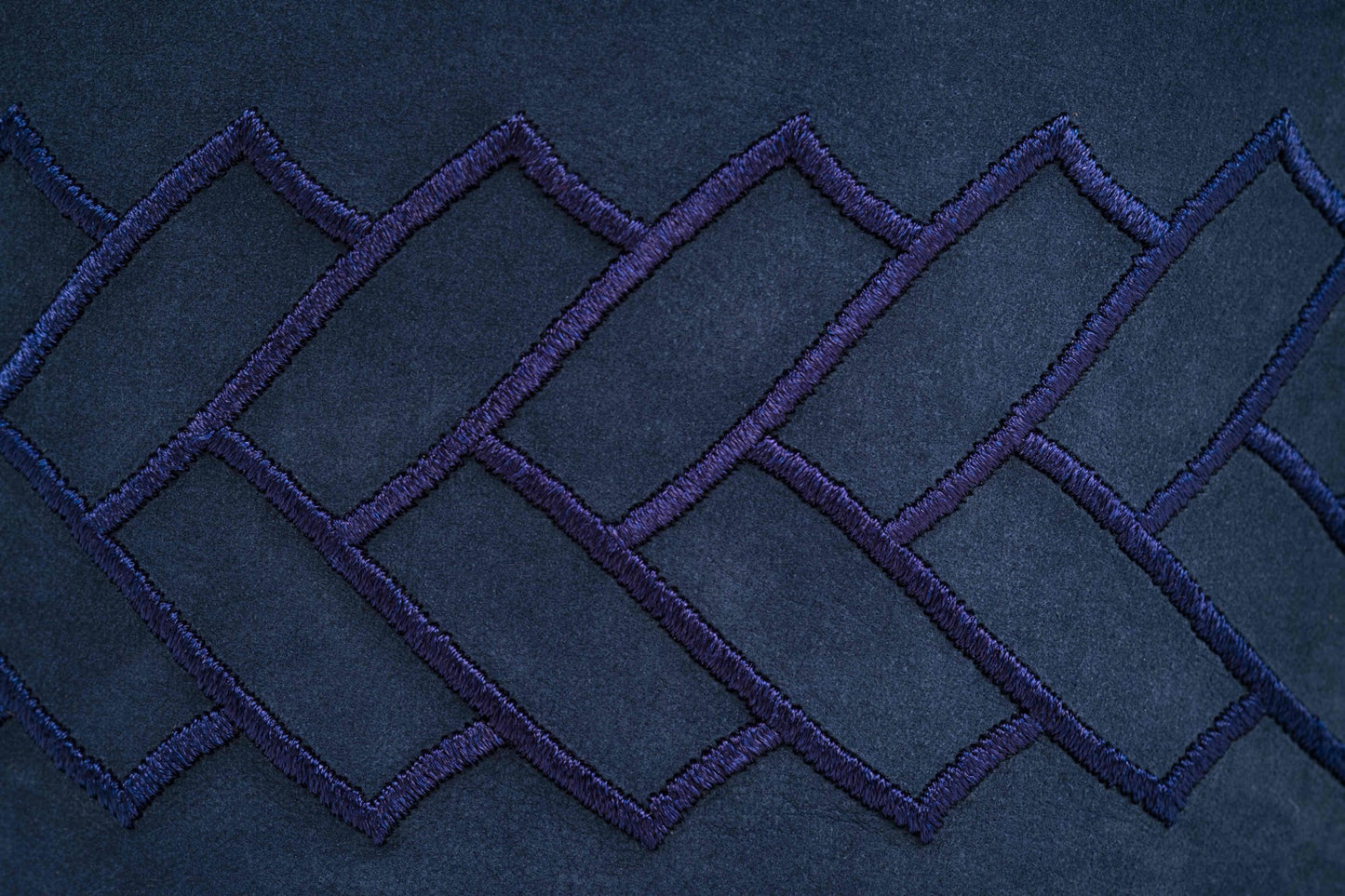 Lily Nubuck Leather Trinket Box with Tone-on-Tone Embroidery and Metal Knob Lid