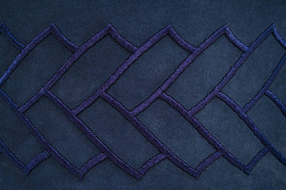 Lily Nubuck Leather Trinket Box with Tone-on-Tone Embroidery and Metal Knob Lid