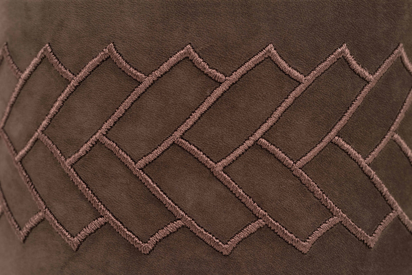 Lily Nubuck Leather Trinket Box with Tone-on-Tone Embroidery and Metal Knob Lid