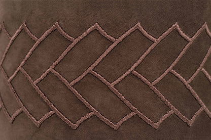 Lily Nubuck Leather Trinket Box with Tone-on-Tone Embroidery and Metal Knob Lid