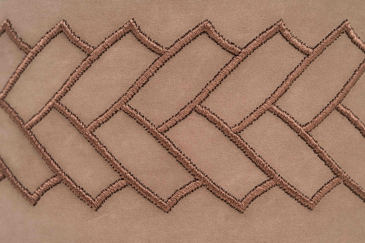 Lily Nubuck Leather Trinket Box with Tone-on-Tone Embroidery and Metal Knob Lid