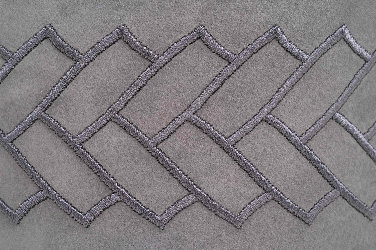 Lily Nubuck Leather Trinket Box with Tone-on-Tone Embroidery and Metal Knob Lid