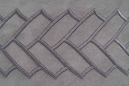 Lily Nubuck Leather Trinket Box with Tone-on-Tone Embroidery and Metal Knob Lid